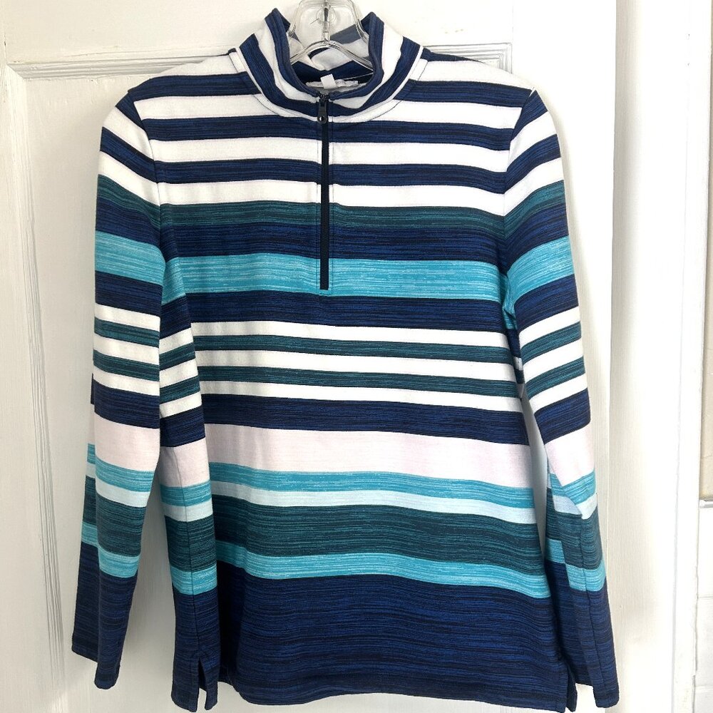 Talbots by T Multicolor Stripe Half Zip Pullover, Pre-Owned